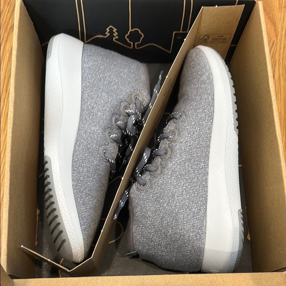 Allbirds grey wool lace up sneaker casual grey Women's size 9 new in box shoes